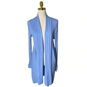 LL BEAN | Blue Periwinkle Cotton Blend Cardigan with Three Stitching Size XL